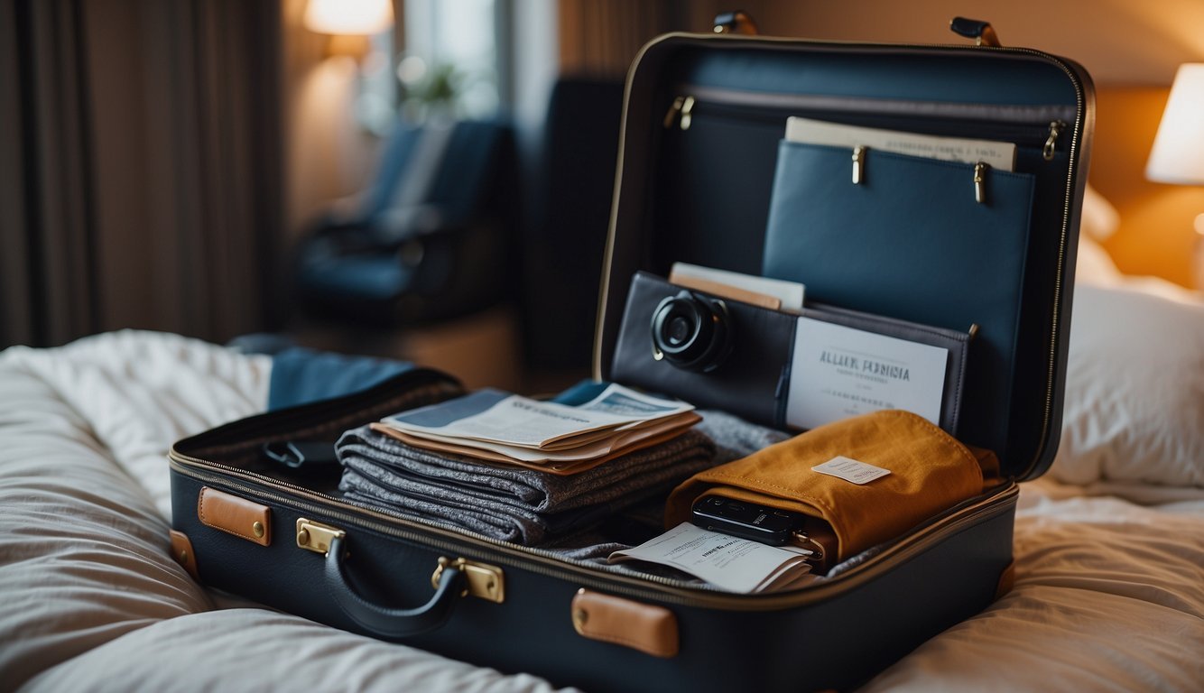 USA Travel Tips with a suitcase full of travel stuff